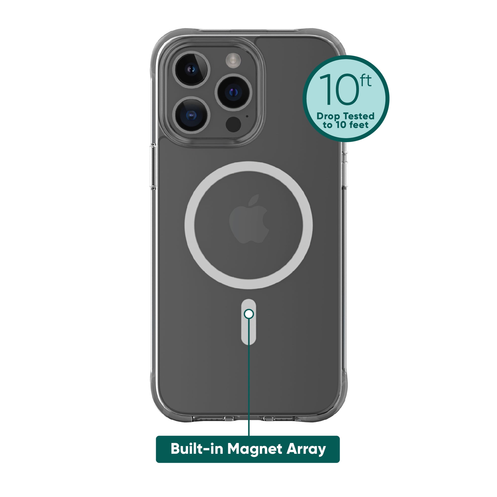 onn. MagSafe Compatible Phone Case for iPhone 13 Pro - Clear