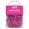 JAM Paper Round Fuchsia Pink Paper Clips, 1 in, 50 per Pack