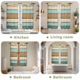 thumbnail image 6 of Farmhouse Teal Brown Kitchen Curtains, Ombre Wooden Vintage Light Filtering Window Curtain Panels, 2Pcs Rod Pocket Window Treatments Set for Living Room Bathroom Bedroom 42x63 Inches, 6 of 9