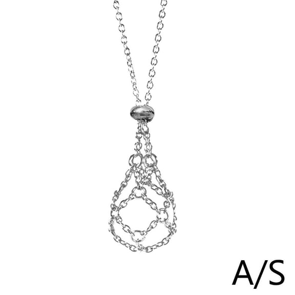 fvituve Adjustable Crystal Net Necklace Crystal Holder Cage Necklace Metal Empty Stone Holder Necklace Interchangeable Crystal Holder Cage Necklace for DIY Jewelry