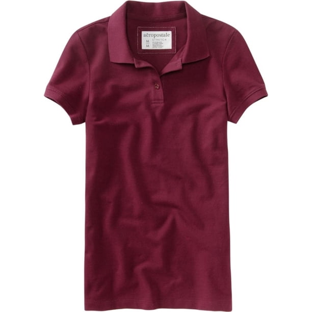 Aeropostale Womens Solid Uniform Polo Shirt, Rojo, X-Large