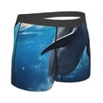 thumbnail image 2 of KLL Ice Blue Ocean Cute Dolphin Men's Cotton Boxer Briefs Underwear-Large, 2 of 8