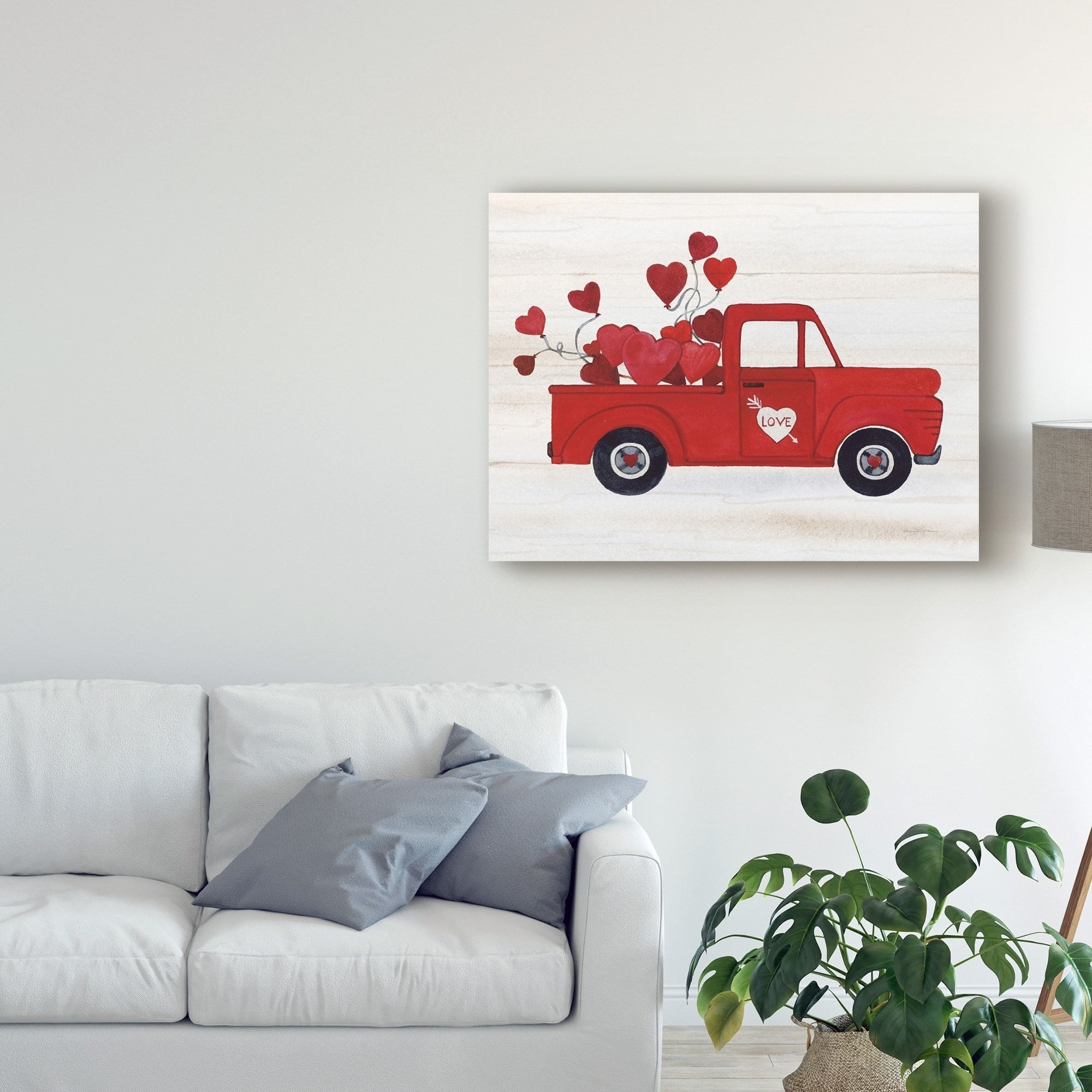 Trademark Fine Art 'Rustic Valentine Truck' Canvas Art by Kathleen Parr McKenna