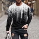 thumbnail image 1 of Blusas y camisas de manga larga con cuello redondo para hombre, blusa informal de manga larga con cuello redondo y estampado., 1 of 5
