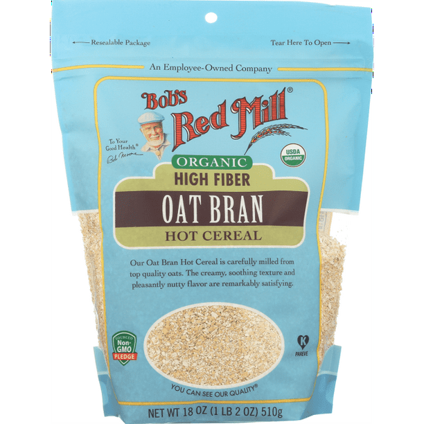 Bob's Red Mill, Organic, High Fiber, Oat Bran Hot Cereal, 18 oz bag