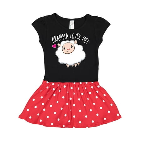 

Inktastic Gramma Loves Me- cute sheep Gift Toddler Girl Dress