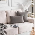 thumbnail image 5 of Set of 2 Corduroy Throw Pillow Covers Striped Velvet 16x16 Pillow Covers Square Throw Pillow Case for Couch Chair Baby Toddler, 16 x 16 inch, Ash Grey, 5 of 7