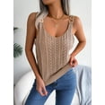 thumbnail image 4 of ZOELNIC Womens Tank Tops Crew Neck Spring Summer Camisole Metal Buckle Straps Cami Top Sleeveless Knitted Shirt, S, 4 of 7
