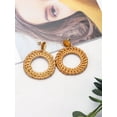 thumbnail image 6 of Deago Rattan Earrings Lightweight Geometric Tassel Woven Bohemian Earrings Handmade Straw Wicker Braid Hoop Drop Dangle Earrings for Women, 6 of 9