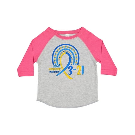 

Inktastic 3-21 World Down Syndrome Day Blue and Yellow Rainbow Ribbon Gift Toddler Boy or Toddler Girl T-Shirt