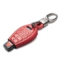 thumbnail image 2 of Vitodeco Genuine Leather Smart Key Fob Case Cover Protector with Leather Key Chain Compatible for 2013 - 2020 Dodge Grand Caravan (7-Button, Red), 2 of 5