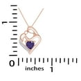 thumbnail image 4 of AFFY Simulated Alexandrite & White Natural Diamond Mother Heart Pendant Necklace in 14k Rose Gold Over Sterling Silver (1 1/10 Cttw), 4 of 5