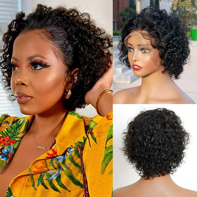 Pixie Cut Wig Curly Lace Front Wig Human Hair 13x6 Lace Front Wigs