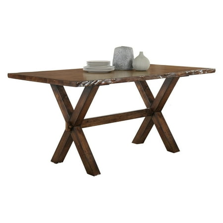 - ACME Tratha Dining Rectangular Trestle Table in Antique Oak