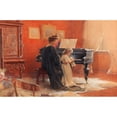 thumbnail image 3 of Carl Pietzner 14x11 Black Modern Framed Museum Art Print Titled - A Mother and Her Little Daughter at the Piano, 3 of 5