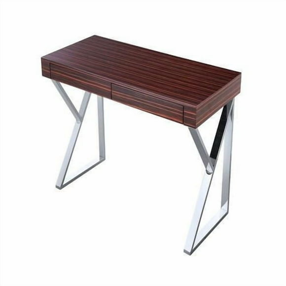 Maca Office Desk in Ebony Color with Chrome Legs