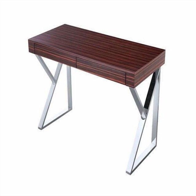 Maca Office Desk in Ebony Color with Chrome Legs