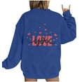 thumbnail image 4 of Goodeals Love You Women's Valentines Sweatshirts Love Heart Graphic Pullover Cute Holiday Crewneck Long Sleeve Preppy Tops(Blue,S)Saving, 4 of 4