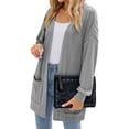 thumbnail image 5 of Hanerdun Women Open Front Cardigan Female Sweater Cardigans with Pocket Gray M, 5 of 5