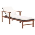 thumbnail image 1 of vidaXL Sun Lounger with Cushion Poly Rattan and Solid Acacia Wood Black, 1 of 5