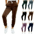 thumbnail image 4 of Lovskoo 2024 Women's Velvet Sweatpants Closed Bottom Drawstring Cozy Breathable Casual Sports Pants Black, 4 of 4