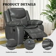 thumbnail image 6 of Wide Seating PU Leather Recliner Chair with Massage and Heating Function Living Room Furniture Grey, 6 of 11