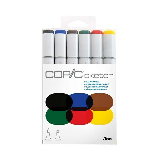 Marcadores Copic Primarios Intensos Set de 6 Piezas