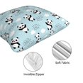 thumbnail image 4 of Throw Pillow Covers, Cute Panda Bear Soft Square Pillow Cases with Invisible Zipper for Couch Bed Sofa, Farmhouse Fall Home Decor 16"x16", 4 of 7