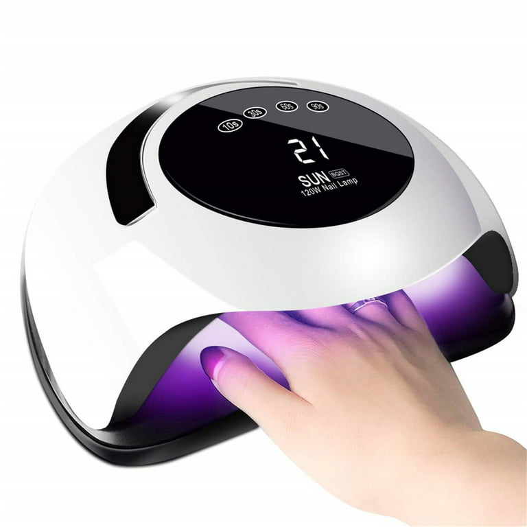 bytte rundt bygning Borgerskab 120W UV LED Nail Lamp, Easkep Faster Nail Dryer for Gel Polish with 4 Timer  Setting Professional Gel Lamp Portable Handle Curing Lamp for Fingernail  and Toenail Auto Sensor Nail Machine -