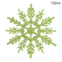 12 Pieces Plastic Snowflake Ornaments Christmas Glitter Snowflakes Hanging Crafts for Christmas Tree Wedding Embellishing Party Decorations