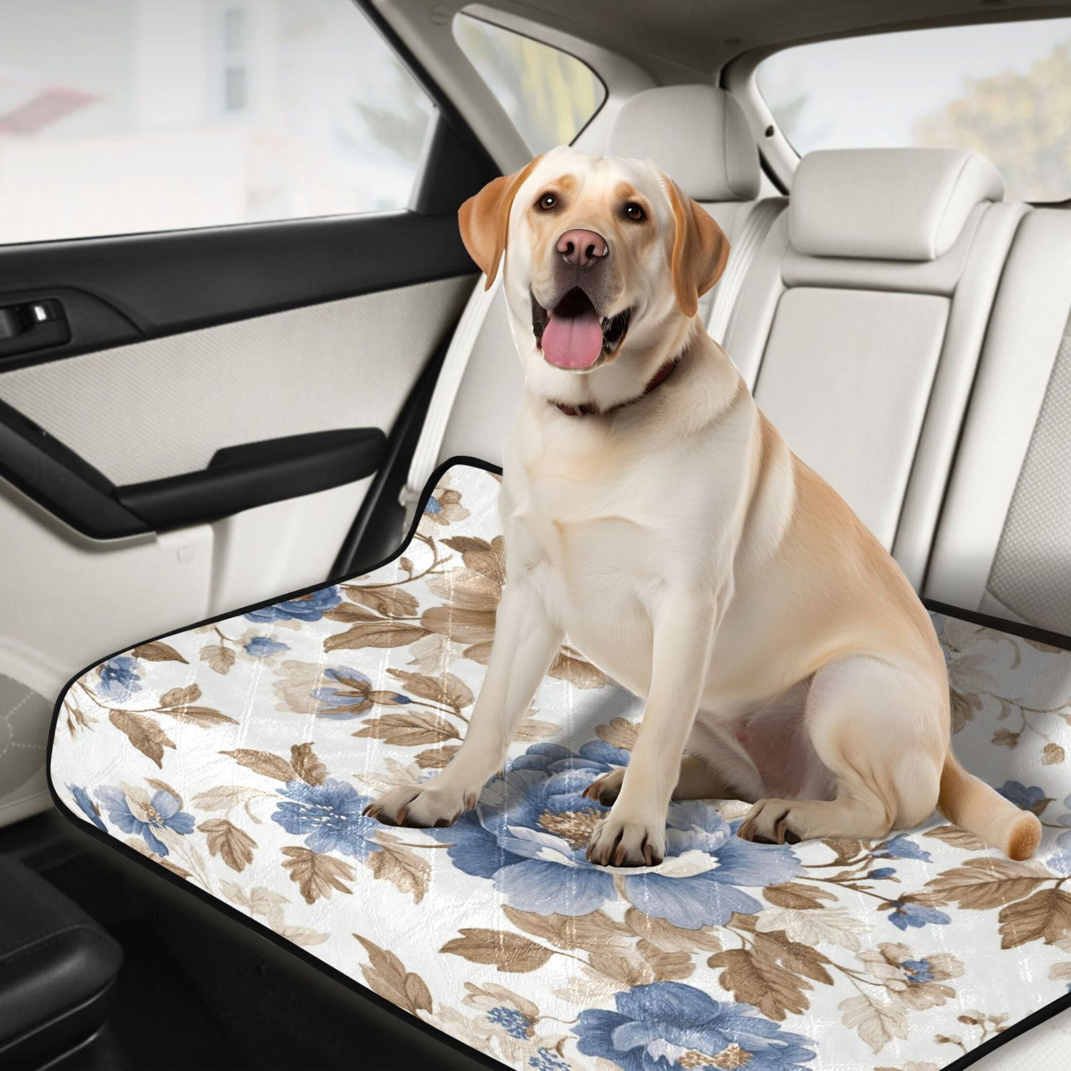 Qxltty Blue Peonies Dead Leaves Cat litter Pads Pet Set of 3 Diaper Mats Center Anti-leakage Layer Absorbent Soft and Comfortable