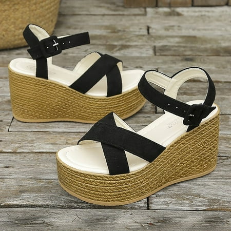 

Summer Rome Style Sandals Crossbelt Open Toe Durable Shoes for Dresses Jeans Skirts Short Pants