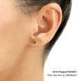 thumbnail image 5 of Tilo Jewelry 14K Yellow Gold Green Round Stud Post Earrings with Cubic Zirconia CZ Birthstone | August-Peridot | Women, Men, Unisex, 5 of 11