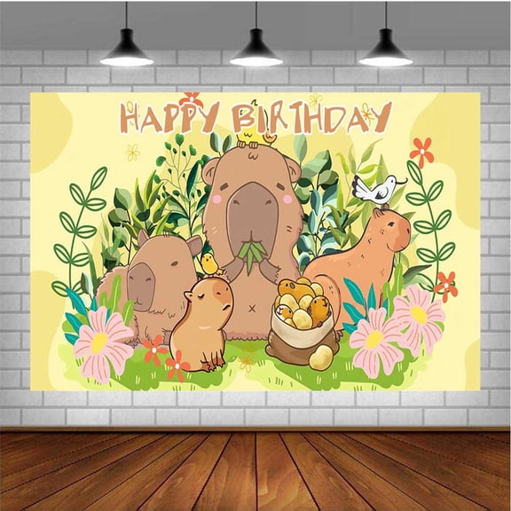 Capybara Banner Poster Wall Decor Birthday Backdrop Background Party Supplies Taspestry