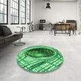 thumbnail image 4 of Ahgly Company Machine Washable Indoor Round Transitional Green Area Rugs, 8' Round, 4 of 7