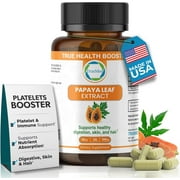 TrueMed Papaya Leaf Extract Capsules 500 mg | Natural Papaya Enzymes for Digestive Support & Daily Wellness | Health Supplement, 60 Veg Capsules