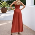 thumbnail image 4 of NordicNest Women's Spaghetti Strap Tulle Midi Dress Cowl Neck Ruched Bodice with Asymmetrical Flowy Skirt Elegant Party Wedding Guest Gown Orange,L, 4 of 5