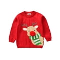 thumbnail image 1 of Chandails de Noël pour Bébé, Mignons Imprimé Renne Snowman Manches Longues Col Rond Pulls Tricotés, 1 of 6