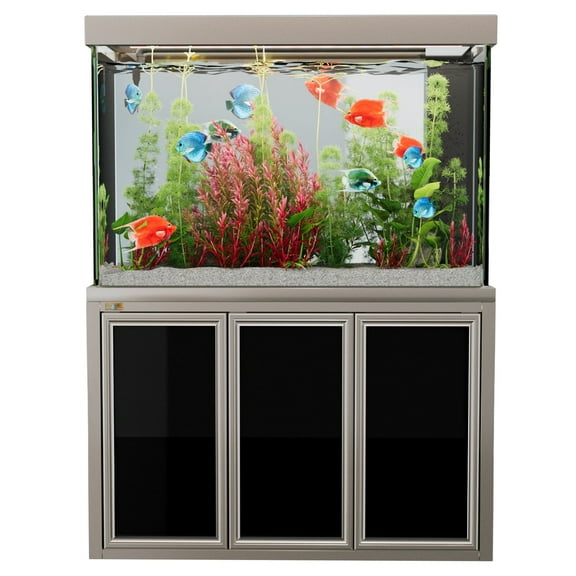 1 45 Gallon Fish Tank Tempered Glass Aluminum Aquarium Silver