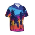 thumbnail image 2 of Bixox Men's Hawaiian Shirts Men's Beach with Palm Trees Print Short-Sleeve Shirt-3X-Large, 2 of 8
