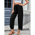 thumbnail image 5 of Women Baggy Wide Leg Pants Casual Elastic Waisted Palazzo Harem Pants with Pockets Black XXL, 5 of 7