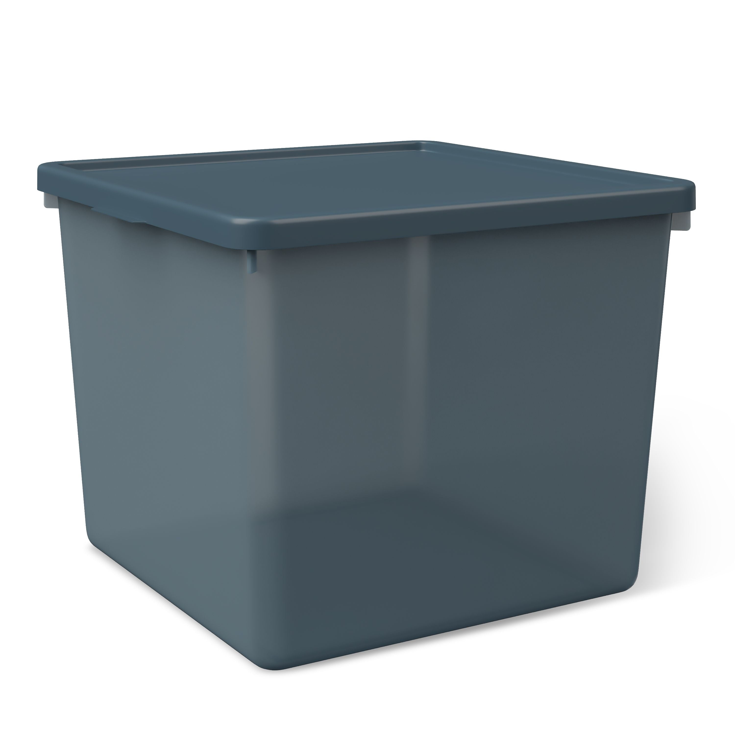 Mainstays Kids Blue Large Plastic Storage Bin with Lid, 4 Pack