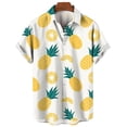 thumbnail image 3 of Camisas hawaianas de verano con estampado de frutas tropicales para hombre, blusas casuales de manga corta de gran tamaño a la moda para playa hawaiana para mujer, 3 of 5