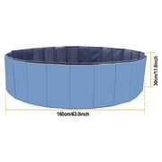 Moclever Foldable Dog Swimming Pool, 63in Kids Swimming Pool Outdoor Bathing Tub for Baby Pet, Blue