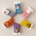 thumbnail image 6 of Fabrcox Fuzzy Slipper Socks for Women, Cute Mid-Calf Non Slip Winter Warm Casual Christmas Pattern Indoor Floor Socks for Home Lounging (Gray), 6 of 6