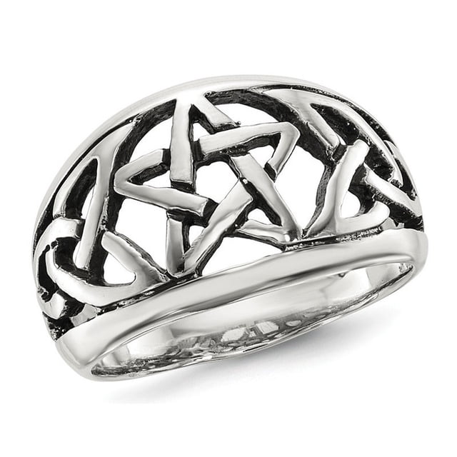 Ladies Oxidized Star Ring in Sterling Silver