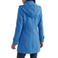 thumbnail image 4 of Enjoytime Winter Coats for Women Double Breasted Mid‑Length Hooded Overcoat Fall Winter Warm Cozy Long Sleeve Outerwear, 4 of 5