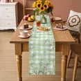 thumbnail image 2 of Watercolor Floral Table Runner - 36 Inch Long Spring Flowers Leaves Botanical Green Plaid Cotton and Linen Blended Dress Scarves Farmhouse Table Runner for Kitchen Dining, Coffee Table, 13" x 36", 2 of 8