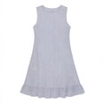 thumbnail image 4 of YuXingFu Womens Cotton Dresses Casual Mid-Length Crew Neck Plus Size Womens Dress Sleeveless Seersucker Casual Summer Light Blue S, 4 of 6