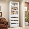 thumbnail image 3 of Homieasy Space-Saving Modular Closet Organizer System with 4 Drawers & Adjustable Shelves - Wood Storage Cabinet for Bedroom/Entryway, Easy Assembly Tall Wardrobe Unit in White Finish, 3 of 8